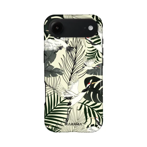 Lotus Flight green botanical phone case for iPhone 17 Air, front view