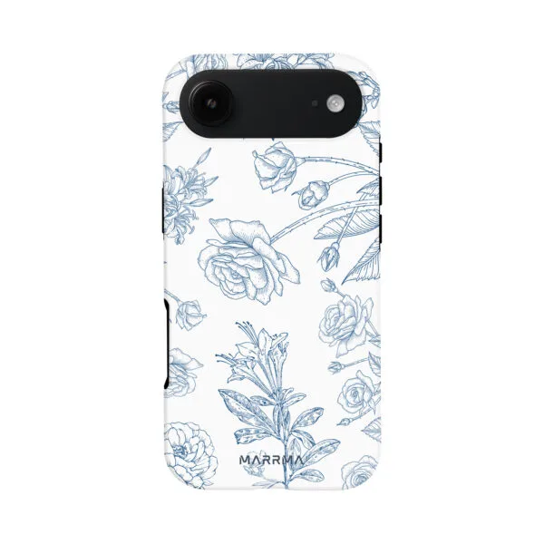 Porcelain Rose blue floral phone case for iPhone 17 Air, front view